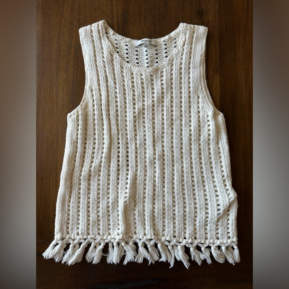 Madewell Cream Knit Sweater- size Small